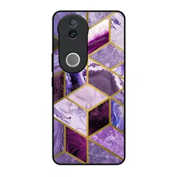 QRIOH Quirky Printed Vivo V50 5G Rhombus Marble Glass Back Case-image-88