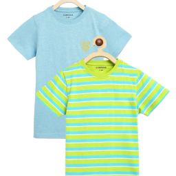 Campana Kids Turquoise & Green Striped T-Shirt (Pack Of 2)-image-19