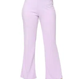 Smarty Pants Lilac Polyester Flared Fit High Rise Trousers-image-29