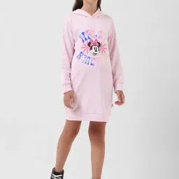 VERO MODA GIRL Pink Printed Full Sleeves Sweatshirt Dress-image-31