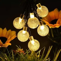 NSCC 3 m Plastic Crystal Bubble Plug-in Decorative LED Ball String Light 14 LEDs Warm White-0