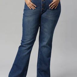High Star Dark Blue Relaxed Fit High Rise Jeans-image-47