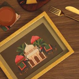 ICRAFT Multicolor Mdf Gajraj Series Tray-34