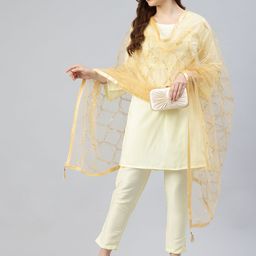 swatika Embroidered Net Dupatta with Sequinned image 4