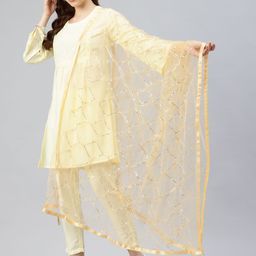 swatika Embroidered Net Dupatta with Sequinned image 3