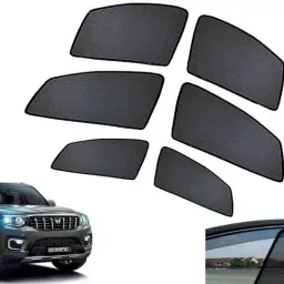 Auto Pearl Side Window Sun Shade Cover for Mahindra Scorpio (Black)-2