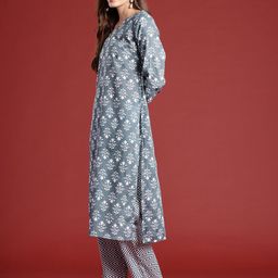 Anouk Ethnic Motifs Printed Regular Kurta with Trousers & With Dupatta image 2
