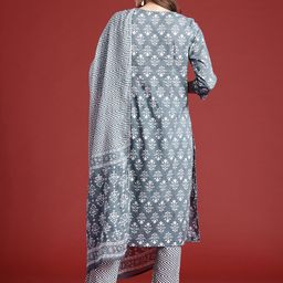 Anouk Ethnic Motifs Printed Regular Kurta with Trousers & With Dupatta image 4
