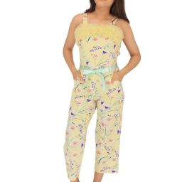 Cutecumber Kids Yellow Floral Print Jumpsuit-image-41