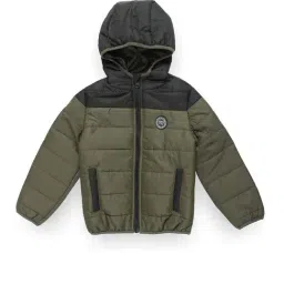 U.S. Polo Assn. Kids Green & Black Color Block Full Sleeves Puffer Jacket-image-56