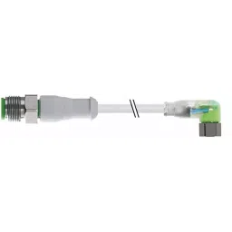 RS PRO Actuator Cable Right Angle Female 3 way M8 to Straight Male 3 way M12 Sensor 2 m, 1547782-11
