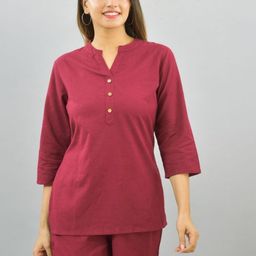 ATARAH Pure Cotton Top With Shorts Co-Ords-image-102