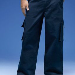 VEIRDO Men Relaxed Straight Leg Fit High-Rise Cotton Cargos Trousers-image-46