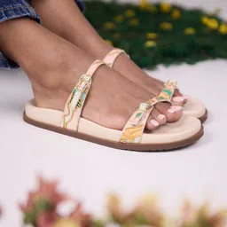 CAI Women Embellished Beaded Bloom Strap Open Toe Flats-image-91