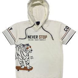 CAVIO Boys White Printed T-shirt-27