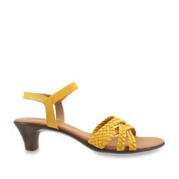 Mochi Women's Yellow Ankle Strap Sandals-picture-32
