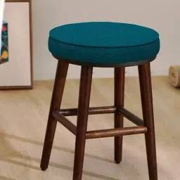 Chumbak English Mediterranian Solid Blue Wood Cafe Stool-image-57