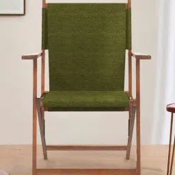 Chumbak Bistro Savanna Solid Green Wood Folding Chair-image-76