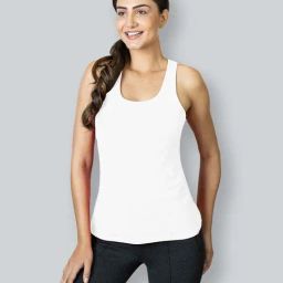 Lyra White Cotton Plain Tank Top-picture-38