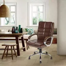 Mezonite Medium Back Cushioned Brown Executive Chair KI049-image-98