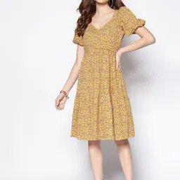 Sera Floral Print Fit & Flare Dress-image-90