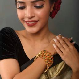 Fida Ruby Emerald Stones Gold-Plated Geometric Bangles for Women - Set of 4-16