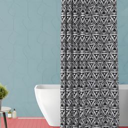 ArtzFolio White & Black Printed Waterproof Shower Curtain-image-98