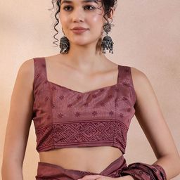 Anouk Rustic Bagh Silk Blend Bagh Saree image 4