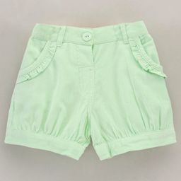 ToffyHouse Corduroy Solid Shorts with Frill Detailing - Light Green-picture-26
