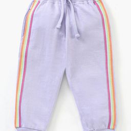 Babyhug Cotton Full Length Lounge Pant Solid - Lavender-image-58