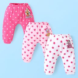 Babyhug Disney Interlock Knit Full Length Diaper Leggings With Minnie Mouse & Friends Graphics Pack of 3 - Multicolor-image-8