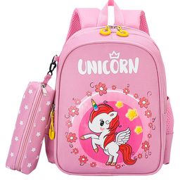 SYGA Kids School Bag with Pencil Case, Cute Unicorn Design Suitable for Kindergarten Student (Pink)-12