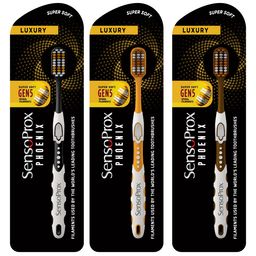 SensoProx Phoenix Toothbrush Pack of 3 - Black & Yellow & Brown-20