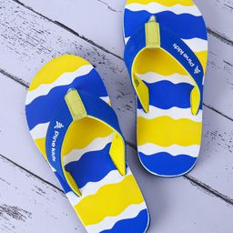 Pine Kids Slip On Flip Flops with Print -Blue & Yellow-image-109