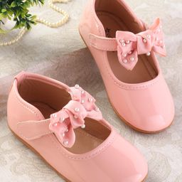 Cute Walk by Babyhug Ballerinas With Velcro Closure & Bow Applique - Pink-picture-26