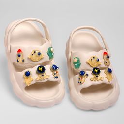 KIDLINGSS Space Theme Applique Detailed Clogs - White-picture-16