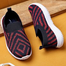 TRASE Abstract Designed Slip On Shoes - Navy Blue & Red-image-97
