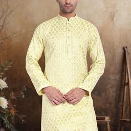 Tesmare Men Floral Printed Regular Kurta with Pyjamas-picture-19
