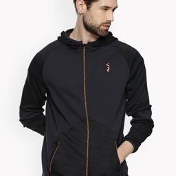 Campus Sutra Men Black Solid Lightweight Sporty Jacket-picture-14
