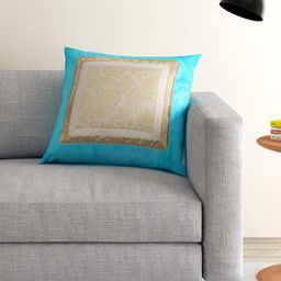 ANS Sea Green Single Jacquard 16'' x 16'' Square Cushion Cover-22