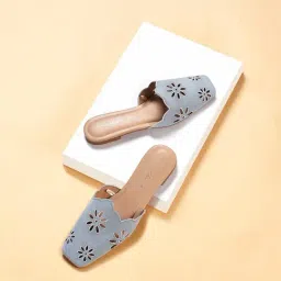 Forever Glam by Pantaloons Women's Blue Mule Shoes-image-99
