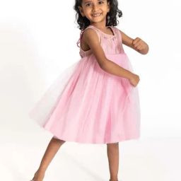 A Little Fable Kids Pink Applique Dress-image-86