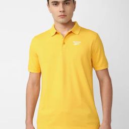 Reebok Yellow Slim Fit Training Sports Polo-image-87