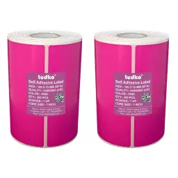 Tudko 100x75 mm 80 GSM 1 UP Self Adhesive Paper Label Pink (Pack of 2 Pcs)-picture-9