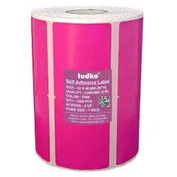Tudko 50x40 mm 80 GSM 2 UP Self Adhesive Paper Label Pink-image-96