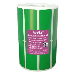Tudko 50x20 mm 80 GSM 2 UP Self Adhesive Paper Label Green-picture-17