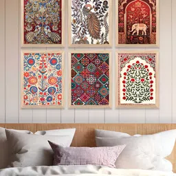 Kotart Green & White 6 Pieces Wooden Abstract Wall Arts-5