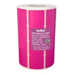Tudko 25x25 mm 80 GSM 4 UP Self Adhesive Paper Label Pink-image-66