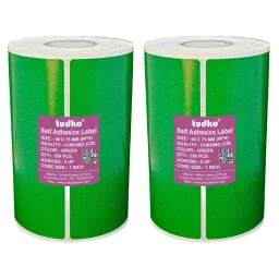 Tudko 50x75 mm 80 GSM 2 UP Self Adhesive Paper Label Green (Pack of 2 Pcs)-image-41