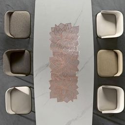 Dakshya Industries Copper Geometric Table Runner-image-48